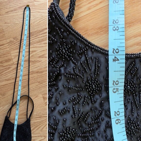 Small Vintage Black Beaded Satin Purse Evening Bag Item 17806 RN 15099 Pre 2006 - Picture 8 of 11